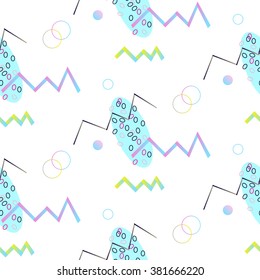 Seamless geometric pattern. Minimalist modern style in the trendy colors. Abstract mountains. Zig Zag. Vector illustration. Geometric print.
