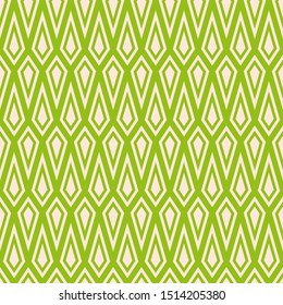 Seamless geometric pattern. Minimalistic rhombus ornament in green. Vector illustration.