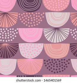 Seamless geometric pattern in modern abstract style. Nordic pastel background. Vector illustration for print, design, fabric.
