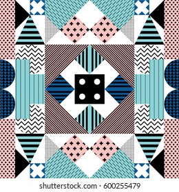 Seamless geometric pattern in modern abstract style