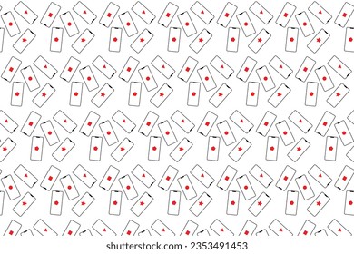 Ein nahtloses, geometrisches Muster im modernen Kunststil. Die weiße Kulisse hebt Dekorelemente hervor, die sich perfekt für das Textildesign oder für minimalistische Tapeten eignen.