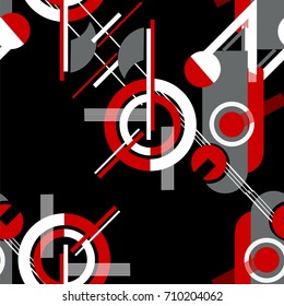 Seamless geometric pattern in modern bauhaus style