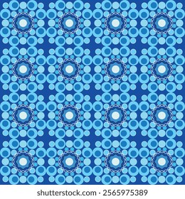 Seamless geometric pattern, modern, blue, ocean-inspired
