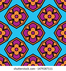 Seamless geometric pattern with modern ornament. Vector illustration. Paper for scrapbooking
