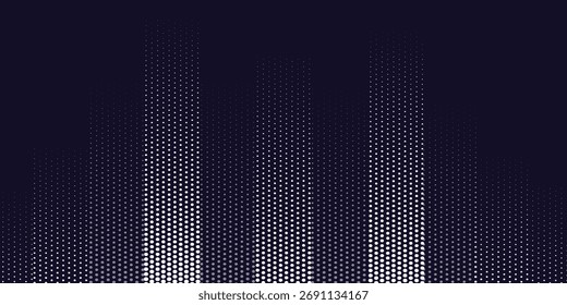 Seamless geometric pattern. Modern ornament with navy blue dotted elements. Geometric abstract pattern