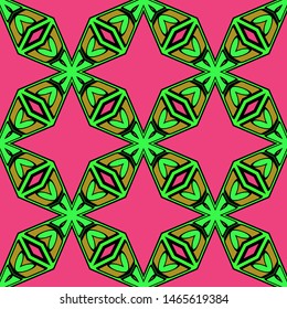 Seamless geometric pattern with modern ornamnet. Vector illustration. Paper for scrapbooking