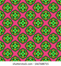 Seamless geometric pattern with modern ornamnet. Vector illustration. Paper for scrapbooking