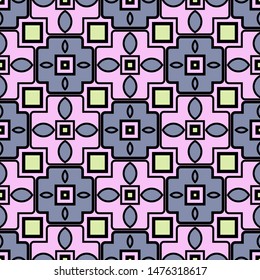Seamless geometric pattern with modern ornamnet. Vector illustration. Paper for scrapbooking
