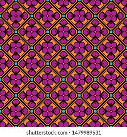 Seamless geometric pattern with modern ornamnet. Vector illustration. Paper for scrapbooking