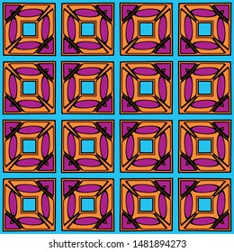 Seamless geometric pattern with modern ornamnet. Vector illustration. Paper for scrapbooking