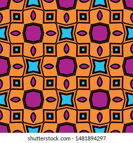 Seamless geometric pattern with modern ornamnet. Vector illustration. Paper for scrapbooking