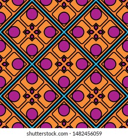 Seamless geometric pattern with modern ornamnet. Vector illustration. Paper for scrapbooking