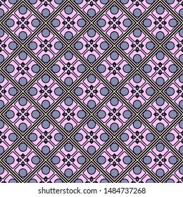 Seamless geometric pattern with modern ornamnet. Vector illustration. Paper for scrapbooking