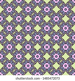 Seamless geometric pattern with modern ornamnet. Vector illustration. Paper for scrapbooking