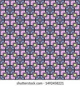 Seamless geometric pattern with modern ornamnet. Vector illustration. Paper for scrapbooking