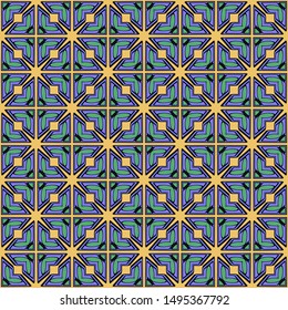 Seamless geometric pattern with modern ornamnet. Vector illustration. Paper for scrapbooking