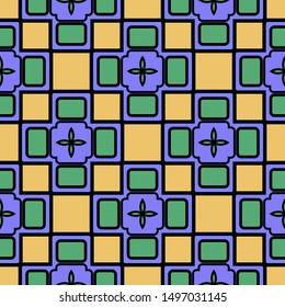 Seamless geometric pattern with modern ornamnet. Vector illustration. Paper for scrapbooking