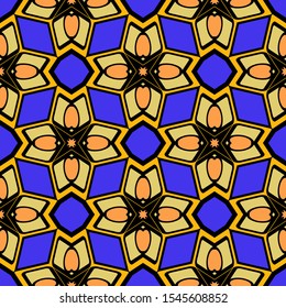 Seamless geometric pattern with modern ornamnet. Vector illustration. Paper for scrapbooking