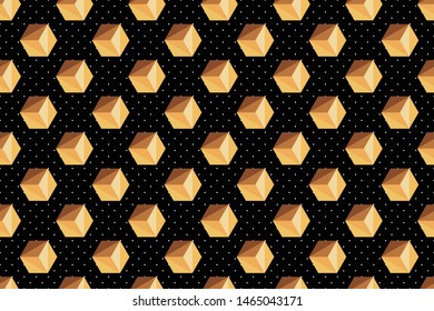 seamless geometric pattern. modern square box on polka dot background, abstract, vector background, illustration