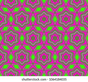 Seamless geometric pattern with modern style ornament on floral color background. For wallpaper, cover book, fabric, scrapbooks.