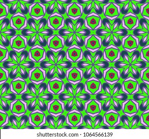 Seamless geometric pattern with modern style ornament on floral color background. For wallpaper, cover book, fabric, scrapbooks.