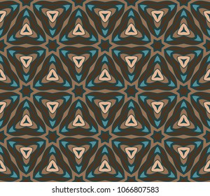 Seamless geometric pattern with modern style ornament on floral color background. For wallpaper, cover book, fabric, scrapbooks.