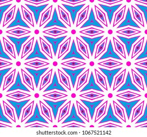 Seamless geometric pattern with modern style ornament on floral color background. For wallpaper, cover book, fabric, scrapbooks.