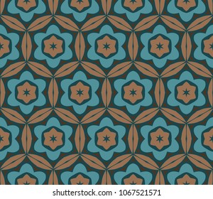 Seamless geometric pattern with modern style ornament on color background. For floral color wallpaper, cover book, fabric, scrapbooks.