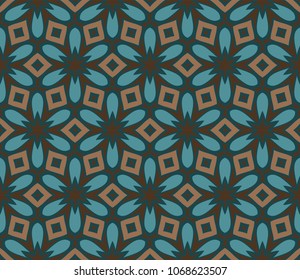 Seamless geometric pattern with modern style ornament on floral color background. For wallpaper, cover book, fabric, scrapbooks.