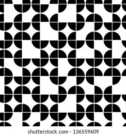 Seamless geometric pattern with monochrome elements, vector abstract background.