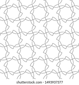 Seamless geometric pattern with monochrome elements, vector abstract background.