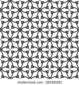 Seamless geometric pattern with monochrome elements, vector abstract background.