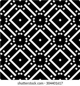 Seamless geometric pattern with monochrome elements, vector abstract background. diamonds.