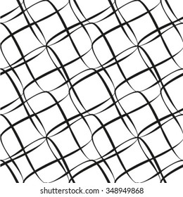 Seamless geometric pattern with monochrome elements, vector abstract background.