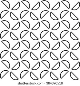 Seamless geometric pattern with monochrome elements, vector abstract background.