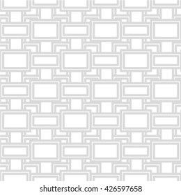 Seamless geometric pattern with monochrome elements, vector abstract background.