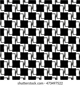 Seamless geometric pattern with monochrome elements, vector abstract background.