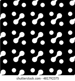 Seamless geometric pattern with monochrome elements, vector abstract background.