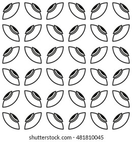 Seamless geometric pattern with monochrome elements, vector abstract background.
