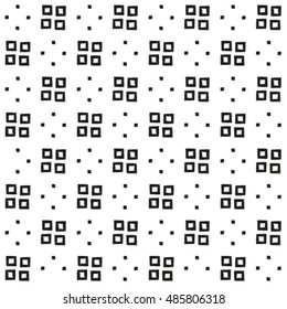 Seamless geometric pattern with monochrome elements, vector abstract background.