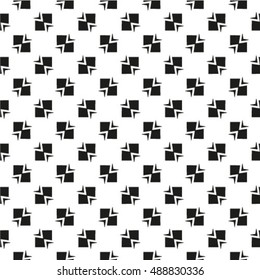 Seamless geometric pattern with monochrome elements, vector abstract background.