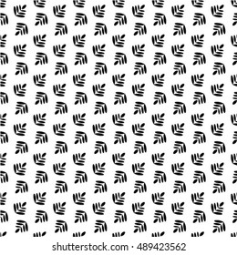 Seamless geometric pattern with monochrome elements, vector abstract background.