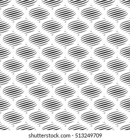 Seamless geometric pattern with monochrome elements, vector abstract background.