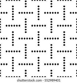 Seamless geometric pattern with monochrome elements, vector abstract background.