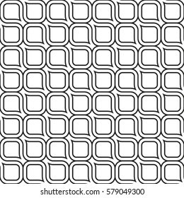 Seamless geometric pattern with monochrome elements, vector abstract background.