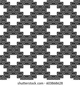 Seamless geometric pattern with monochrome elements, vector abstract background.	