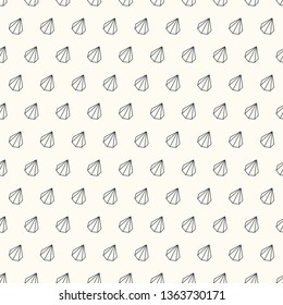 Seamless geometric pattern of monochrome outlined cones. 