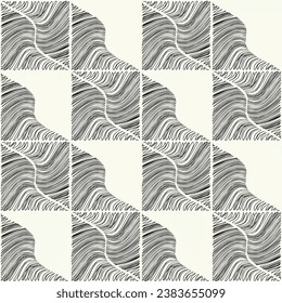 Seamless geometric pattern. Monochrome print.