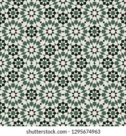 Seamless geometric pattern. Mosaic tile. 
Islamic traditional ornament. Vector illustration. 