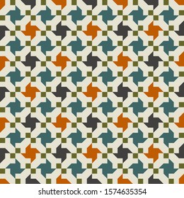 Seamless geometric pattern. Mosaic tile. 
Islamic traditional ornament. Vector illustration. 